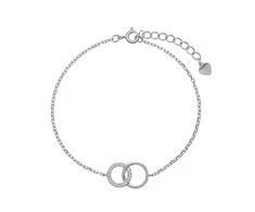 Again Jewelry Vėl Juvelyrinė Sidabrinis apyrankė su susietais žiedais AJNR0003
