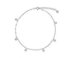 Again Jewelry Vėlgi Jewelry Sidabrinis kojų apyrankė su cirkoniais AJNH0008