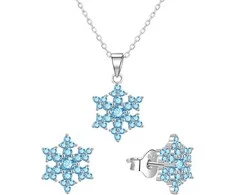 Agato Sidabrinis jewelry set Snowflakes AGT-SET02LB (earrings, pakabukas, pendant)