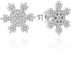 Agato Žavūs sidabriniai auskarai Snowflakes AGT-E006PW