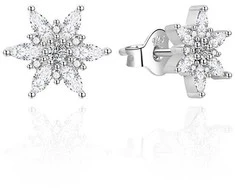 Agato Žavūs sidabriniai auskarai Snowflakes AGT-E003PW