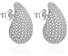Agato Akinantys sidabriniai auskarai su cirkoniais Tear Drop AGT-E147PW
