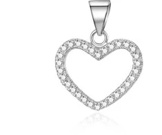 Agato Subtilus sidabrinis pakabukas su cirkoniais Heart AGH743