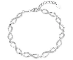 Agato Išskirtinė sidabrinė apyrankė su cirkoniais Infinity AGB781/21