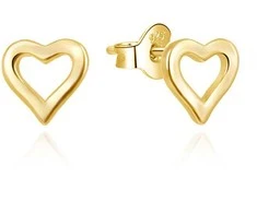 Agato Dailiai paauksuoti auskarai Hearts AGUP3460-G