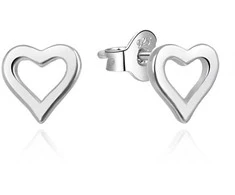 Agato Dailūs sidabriniai auskarai Hearts AGUP3460