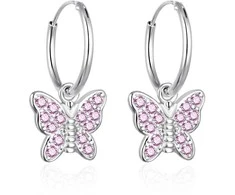 Agato Sidabriniai mergaičių auskarai 2 in 1 Butterfly AGT-ED011KP