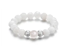 Agato Mineral ring with moonstone and pearl POL-R06P