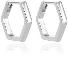 Agato Modernūs sidabriniai auskarai Hexagon AGT-E226K