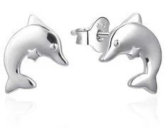 Agato Žaismingi sidabriniai auskarai Dolphin AGT-E099P
