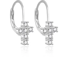 Agato Sidabrinis dangle earrings Křížek AGT-E110LW
