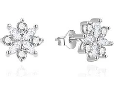 Agato Sidabriniai auskarai su cirkoniais Snowflakes AGT-E156PW