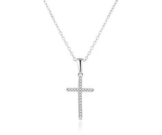 Agato Sidabriniai karoliai Cross AGS1595/47 (grandinė, pakabukas)