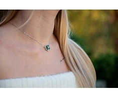 Agato Sidabriniai karoliai Keturlapis dobilas AGT-N021WGR