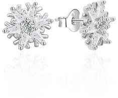Agato Sidabriniai putojantys auskarai Snowflakes AGT-E007PW