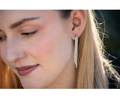 Agato Strass ilgi auskarai su cirkonio AGT-E148PW