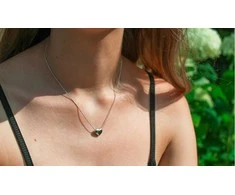 Agato Subtilus sidabrinis karoliai Heart AGS1575/47