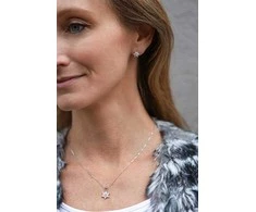 Agato Sidabrinis jewelry set Snowflakes AGT-SET01W (earrings, pakabukas, pendant)