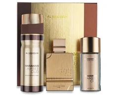 Al Haramain „Amber Oud Gold Edition“ – EDP 75 ml + EDP 30 ml + kūno šveitiklis 250 ml