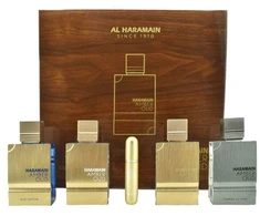 Set Al Haramain Amber Oud Collection 4 x 60ml - Amber Oud Gold Edition + Amber Oud Bleu Edition + Amber Oud Baltas Edition + Amber Oud Carbon Edition