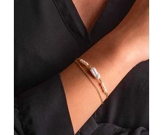 Alisia Double auksinis-plated bracelet with pearls AL5114.01.000