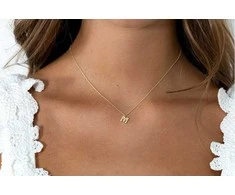 Alisia Auksu padengtas vėrinys su Swarovski perlais "M" AL4258.01.913