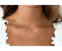 Alisia Auksu padengtas vėrinys su Swarovski perlais "S" AL4258.01.919