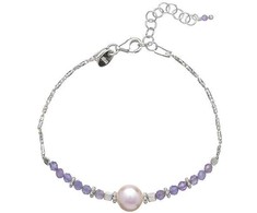 Alisia Sidabrinis bracelet with tanzanite and freshwater pearl AL4110.02.061