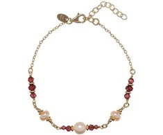 Alisia Gold-plated bracelet with pearls and garnets AL5182.01.029