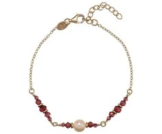 Alisia Gold-plated bracelet with pearls and garnets AL5180.01.029