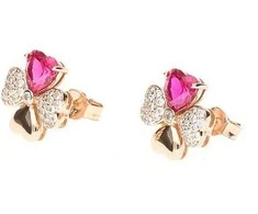 Amen Rožinė Gold Plated Sidabrinis Earrings with Love EQURR Zircons