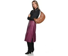 Anna Luchini Women's leather handbag AL 116 Cognac