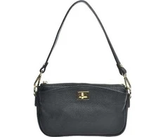 Anna Luchini Women's leather handbag AL TSBV 23 Nero
