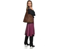 Anna Luchini Women's leather Hobo handbag AL 8166 Marrone