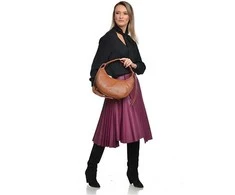 Anna Luchini Women's leather handbag AL WH SBV 15 Cognac