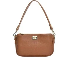 Anna Luchini Women's leather handbag AL TSBV 23 Cognac