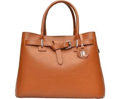Anna Luchini Women's leather handbag AL117 Cognac