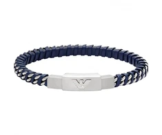 Armani Designer leather mėlynas bracelet EGS3319040