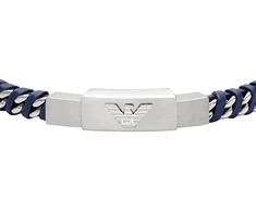 Armani Designer leather mėlynas bracelet EGS3319040