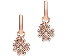 Armani Gold plated earrings 2in1 Quatrefoil with cubic zirconia EG3610221