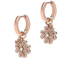 Armani Gold plated earrings 2in1 Quatrefoil with cubic zirconia EG3610221