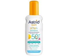 Astrid vaikų purškiamas losjonas įdegiui Sensitive SPF 50+ Sun 150 ml