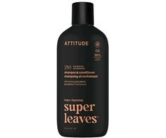Attitude Vyriškas maitinamasis šampūnas ir kondicionierius 2in1 Super Leaves Patchouli &amp; Bourbon (šampūnas ir kondicionierius) 415 ml
