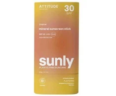 Attitude Mineralinė apsauginė lazdelė kūnui Tropical SPF 30 Sunly (Mineral Sunscreen Stick) 60 g