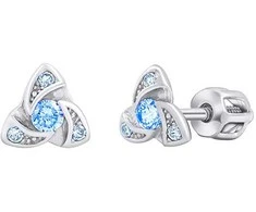 AVA Sidabrinis Earrings with Mėlyna Brilliance Zirconia SILVEGOB70497BDSLB