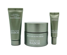 Doctor Babor Moisture Glow Routine rinkinys: veido prausiklis, kremas ir paakių kremas