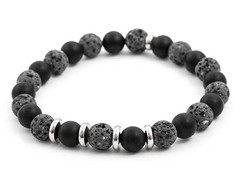 Agato Bead bracelet made of agate and lava stone MINK58