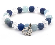 Agato Bead bracelet made of aquamarine, aventurine and MINK40 / 17 crystal