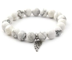 Agato Bead bracelet made of baltas howlite MINK30 / 17