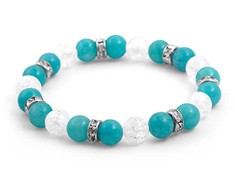 Agato Bead bracelet made of calcite and crystal MINK72 / 18